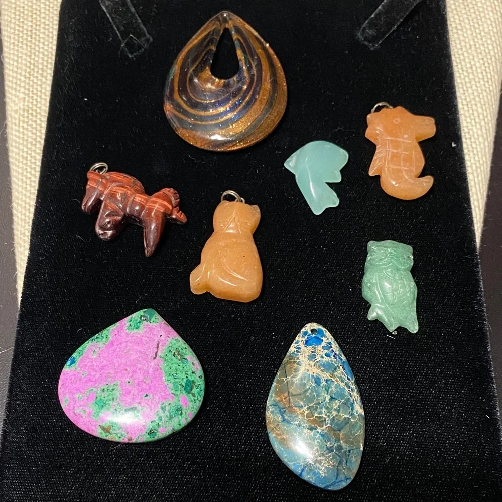 Natural Colorful gemstone pendant stones for jewelry makers